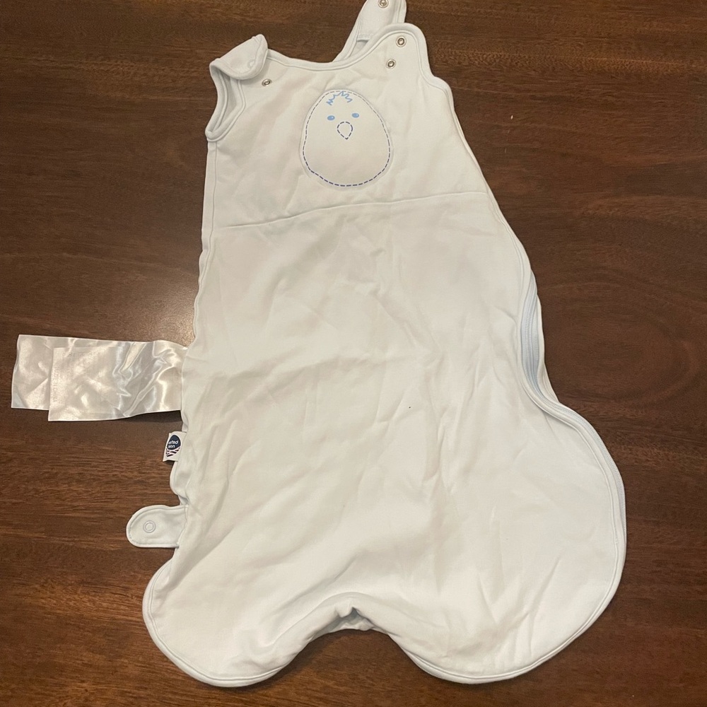 Nested Bean Light Blue Sleep Sack Pajama with Chick Detail, Small (S) 0-6 months
